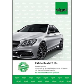 Fahrtenbuch für Pkw + Lkw A5 hoch 32Blatt geheftet Sigel FA514 Produktbild
