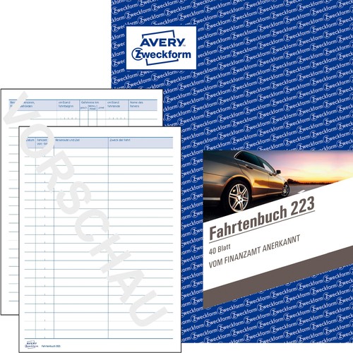 Exacompta Fahrtenbuch 253B, A6 quer, für PKW, vom Finanzamt anerkannt, 40  Blatt – Böttcher AG