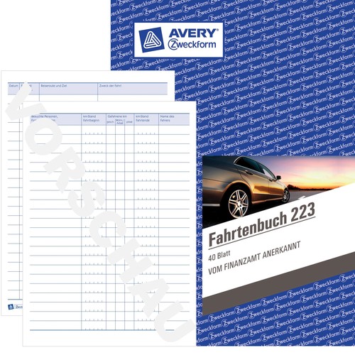 Exacompta Fahrtenbuch 253B, A6 quer, für PKW, vom Finanzamt anerkannt, 40  Blatt – Böttcher AG