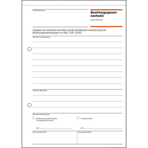 Bewirtungsspesennachweis A5 50Blatt 2-seitig bedruckt Sigel GB515 Produktbild Additional View 3 L