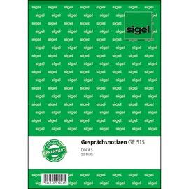 Gesprächsnotizblock A5 hoch 50Blatt weiß Sigel GE515 Produktbild