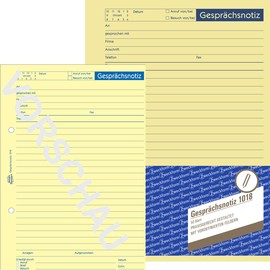 Gesprächsnotizblock A5 hoch 50Blatt gelb Zweckform 1018 Produktbild