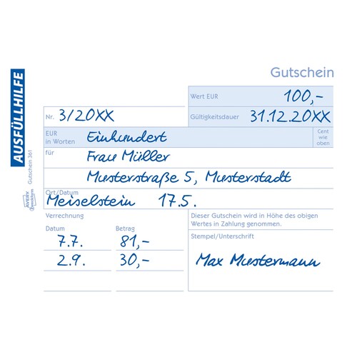 Gutscheinbuch A6 quer 2x50Blatt mit Blaupapier Zweckform 361 Produktbild Additional View 5 L