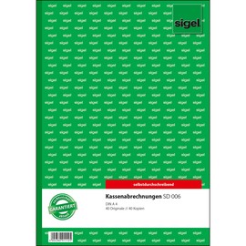 Kassenabrechnung A4 2x40Blatt selbstdurchschreibend Sigel SD006 Produktbild