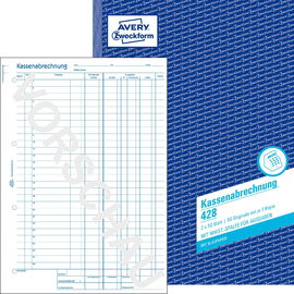 Kassenabrechnung A4 2x50Blatt mit Blaupapier Zweckform 428 Produktbild