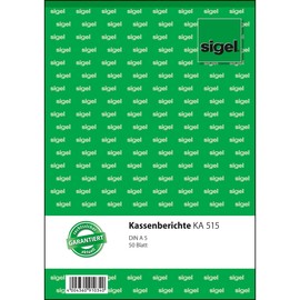 Kassenbericht A5 hoch 50Blatt Sigel KA515 Produktbild