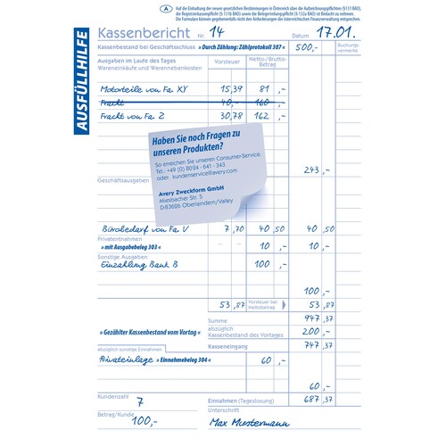 Kassenbericht A5 50Blatt Zweckform 305 Produktbild Additional View 4 L