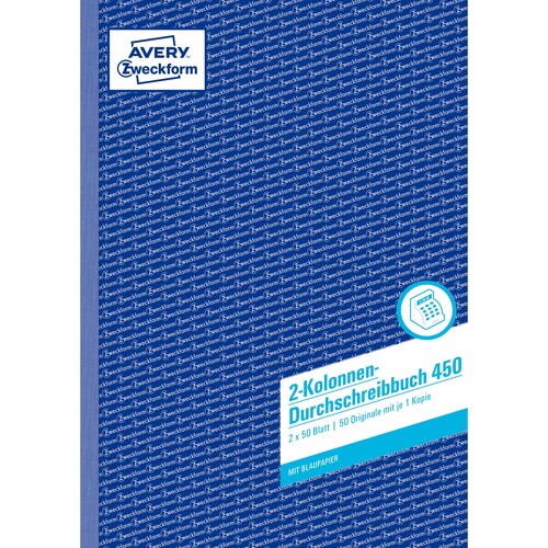 Durchschreibebuch 2 Kolonnen A4 2x50Blatt mit Blaupapier Zweckform 450 Produktbild Additional View 1 L
