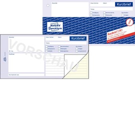 Kurzbrief 1/3 A4 2x40Blatt selbstdurchschreibend Zweckform 1741 Produktbild