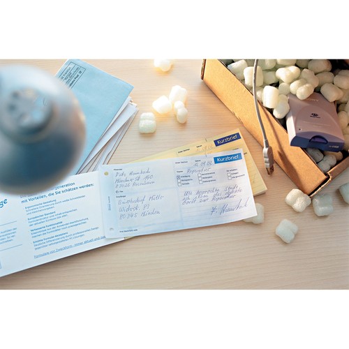 Kurzbrief 1/3 A4 2x40Blatt selbstdurchschreibend Zweckform 1741 Produktbild Back View L