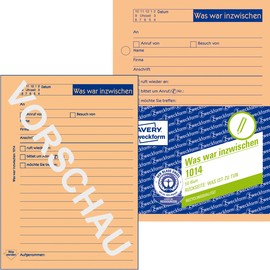 Kurzmitteilung Was war inzwischen A6 hoch 50Blatt Zweckform 1014 Produktbild