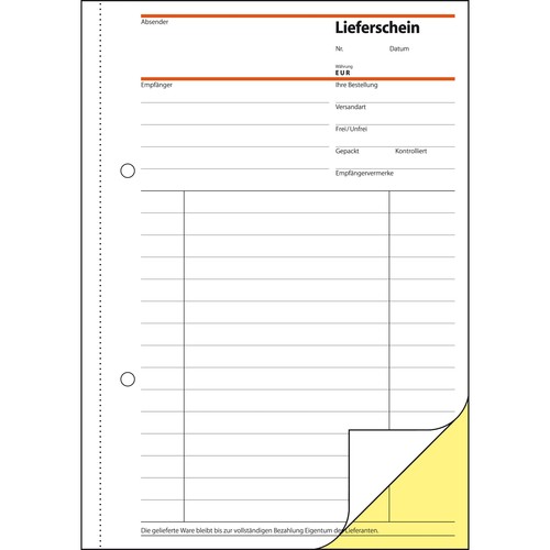 Lieferscheinbuch A5 hoch 2x40Blatt selbstdurchschreibend Sigel SD011 Produktbild Additional View 2 L