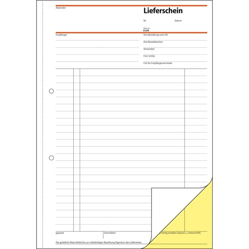 Lieferscheinbuch A4 2x40Blatt selbstdurchschreibend Sigel SD015 Produktbild Additional View 2 L
