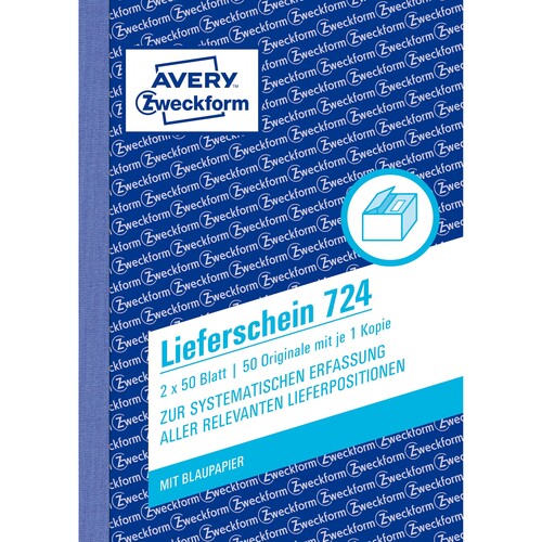 Lieferscheinbuch A6 hoch 2x50Blatt mit Blaupapier Zweckform 724 Produktbild Additional View 1 L