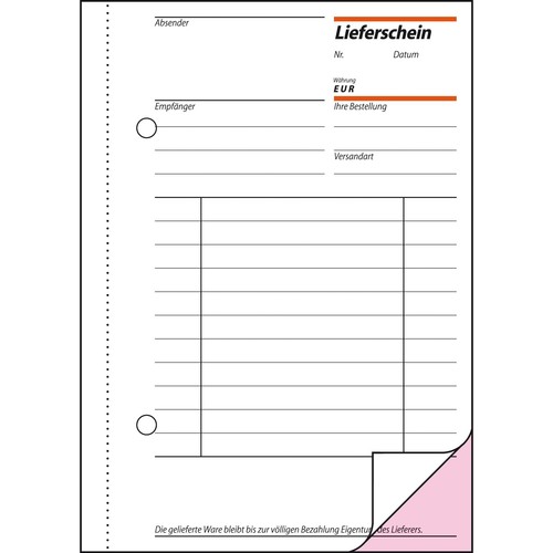 Lieferscheinbuch A6 hoch 2x50Blatt mit Blaupapier Sigel LI625 Produktbild Additional View 2 L