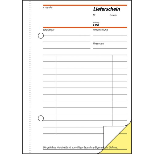 Lieferscheinbuch A6 hoch 2x40Blatt selbstdurchschreibend Sigel SD013 Produktbild Additional View 3 L