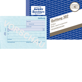 Quittungsblock A6 quer 50Blatt mit Mikroperforation Zweckform 302 Produktbild