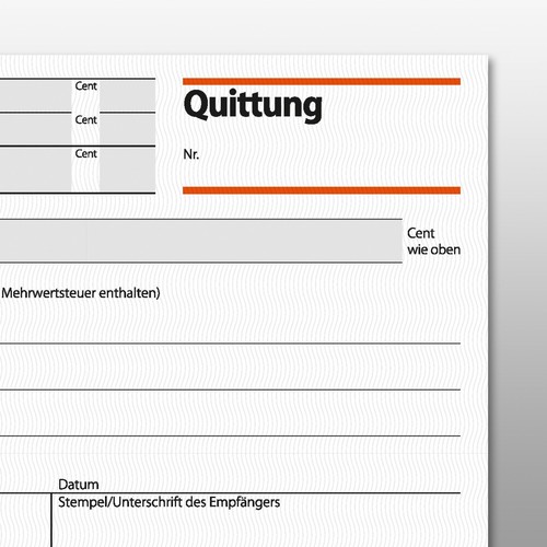 Quittungsblock A6 quer 2x50Blatt mit Sicherheitsdruck mit Blaupapier Sigel QU625 Produktbild Additional View 2 L