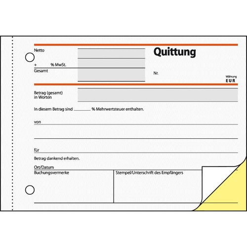 Quittungsblock A6 quer 2x40Blatt einfaches Satzbild selbstdurchschreibend Sigel SD022 Produktbild Additional View 2 L