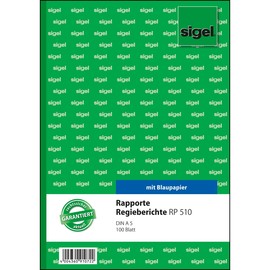 Rapport/ Regiebericht A5 hoch 100Blatt mit Blaupapier Sigel RP510 Produktbild