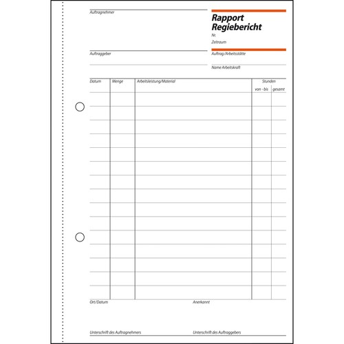 Rapport/ Regiebericht A5 hoch 100Blatt mit Blaupapier Sigel RP510 Produktbild Additional View 2 L