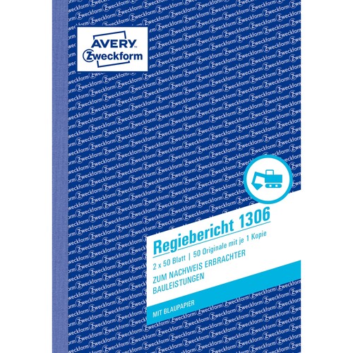 Regiebericht A5 hoch 2x50Blatt mit Blaupapier Zweckform 1306 Produktbild Additional View 1 L