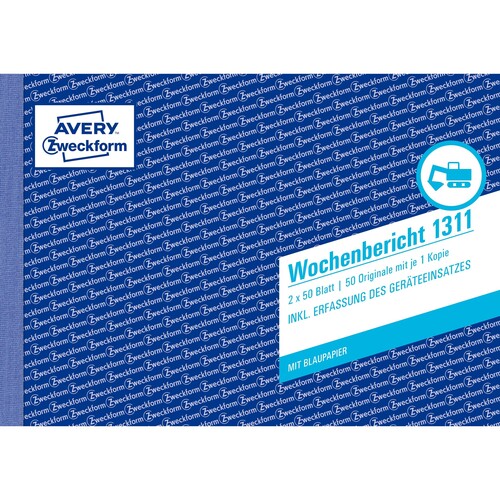 Wochenbericht A5 quer 2x50Blatt mit Blaupapier Zweckform 1311 Produktbild Additional View 1 L