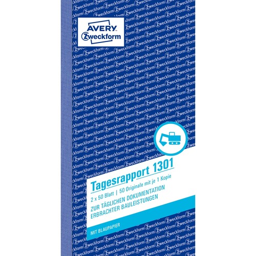 Tagesrapport 105x200mm 2x50Blatt mit Blaupapier Zweckform 1301 Produktbild Additional View 1 L