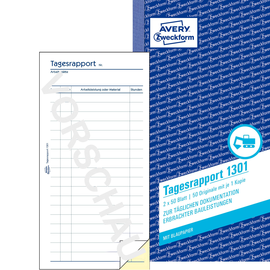 Tagesrapport 105x200mm 2x50Blatt mit Blaupapier Zweckform 1301 Produktbild