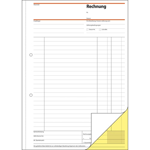 Rechnungsbuch A4 2x40Blatt selbstdurchschreibend Sigel SD035 Produktbild Additional View 2 L