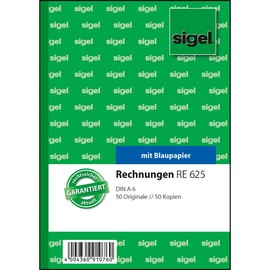 Rechnungsbuch A6 hoch 2x50Blatt mit Blaupapier Sigel RE625 Produktbild