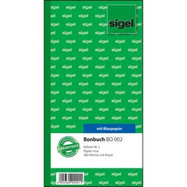 Bonbuch 360 Abrisse 105x200mm 2x60Blatt rosa mit Blaupapier Sigel BO002 Produktbild