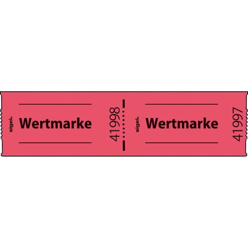 Gutscheinmarken "Wertmarke" 60x30mm rot Sigel GR554 (RLL=500 STÜCK) Produktbild