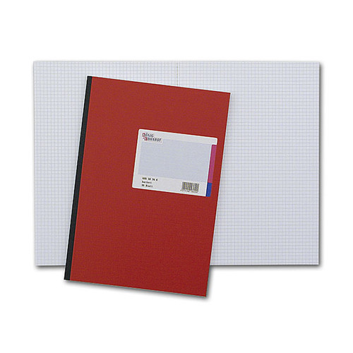 Geschäftsbuch kariert A4 96Blatt rot hochglanz Deckelpappe und Strukturprägung König & Ebhardt 86-14272 Produktbild Front View L