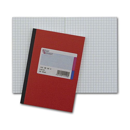 Geschäftsbuch kariert A5 96Blatt rot hochglanz Deckelpappe mit Strukturprägung König & Ebhard 86-15272 Produktbild Front View L