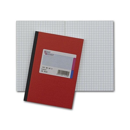 Geschäftsbuch kariert A5 48Blatt rot hochglanz Deckelpappe mit Strukturprägung König & Ebhard 86-15271 Produktbild Front View L