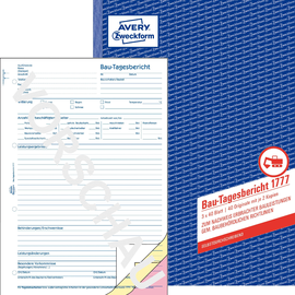 Bau-Tagesbericht A4 3x40Blatt selbstdurchschreibend Zweckform 1777 Produktbild