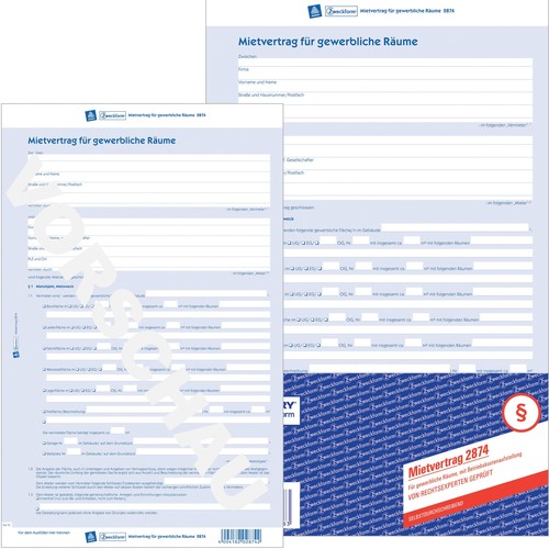 Mietvertrag für gewerbliche Räume A4 3-seitig selbstdurchschreibend Zweckform 2874 Produktbild Additional View 3 L