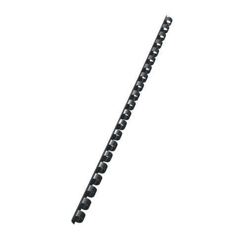 Plastik-Binderücken 21-Ringe 8mm ø bis 45Blatt schwarz Leitz 35041 (PACK=100 STÜCK) Produktbild Front View L