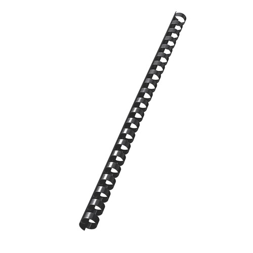 Plastik-Binderücken 21-Ringe 12mm ø bis 95Blatt schwarz Leitz 35043 (PACK=100 STÜCK) Produktbild Front View L