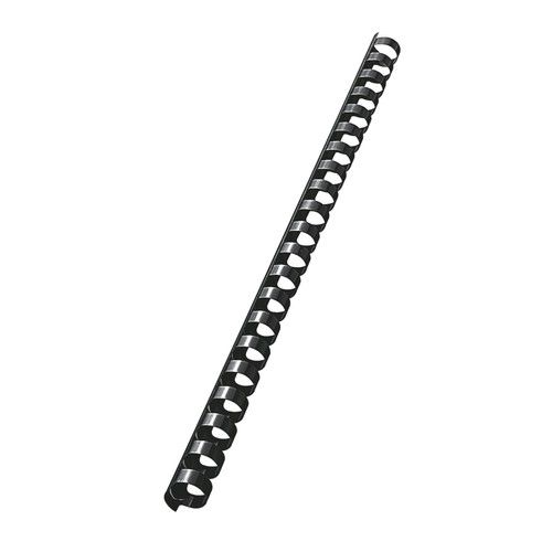 Plastik-Binderücken 21-Ringe 14mm ø bis 125Blatt schwarz Leitz 37580 (PACK=100 STÜCK) Produktbild Front View L
