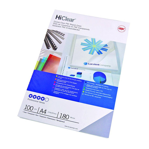 Einbanddeckel HiClear A3 240µ transparent kristallklar GBC 78500306 (PACK=100 STÜCK) Produktbild Additional View 1 L