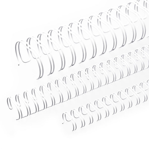 Draht-Binderücken 3:1-Teilung 9,5mm ø bis 75Blatt weiß Renz 310950034 (PACK=100 STÜCK) Produktbild Front View L