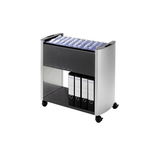 Hängemappenwagen 80 A4 einbahnig 695x738x380mm für 80 Hängemappen anthrazit metallic Durable 3076-121 Produktbild Front View L