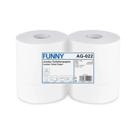 Toilettenpapier Jumbo Rollen 2-lagig / 9cm 300m Ø25cm / Zellstoff / perforiert hochweiß ØKern 7,6cm (PACK=6 ROLLEN) Produktbild