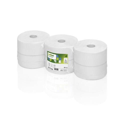 6 Rollen Jumbo Toilettenpapier 2 lagig grau Toilette WC Recyclingpapier 17141 