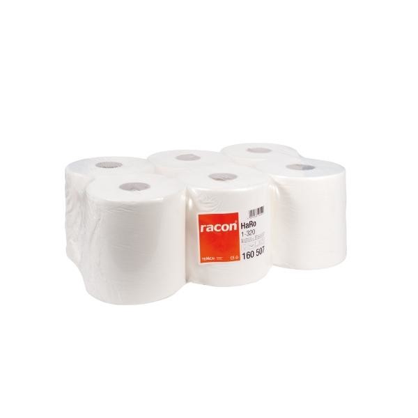 Handtuchrollen racon comfort 1-lagig / hochweiß / 20cm / 320m / Zellstoff / Ø 19,5cm / Innenabwicklung (PACK=6 ROLLEN) Produktbild Front View XL