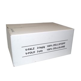 Handtuch Zickzack-V-Falz 2-lagig / 24x21cm / Zellstoff / hochweiß / 18g (KTN=3990 STÜCK) Produktbild