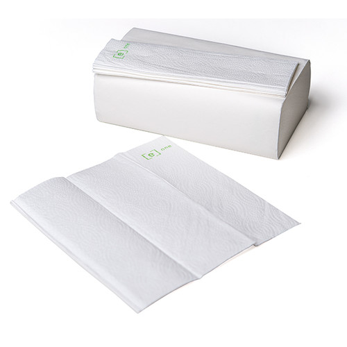 Handtuch Interfold Kurz-Z-Falz 2-lagig / 22x23cm / Zellstoff / weiß / e2 mit Druck  e one (KTN=3750 STÜCK) Produktbild