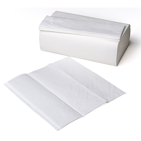 Handtuch Interfold Kurz-Z-Falz 2-lagig / 22x23cm / Zellstoff / weiß / e2 / e one (KTN=3750 STÜCK) Produktbild Front View XL